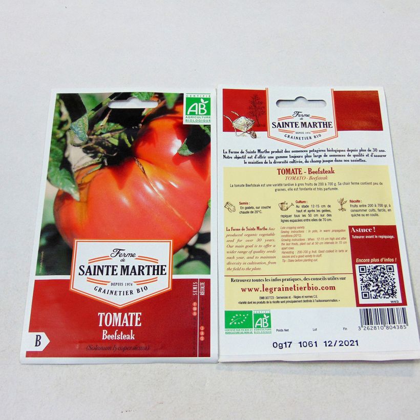 Example of Tomate Beefsteak Bio - Ferme de Sainte Marthe le sachet de 40 graines environ as you get