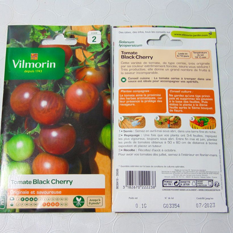 Example of Tomate Black Cherry - Tomate cerise noire - Vilmorin le sachet de 30 graines environ (0,1g) as you get
