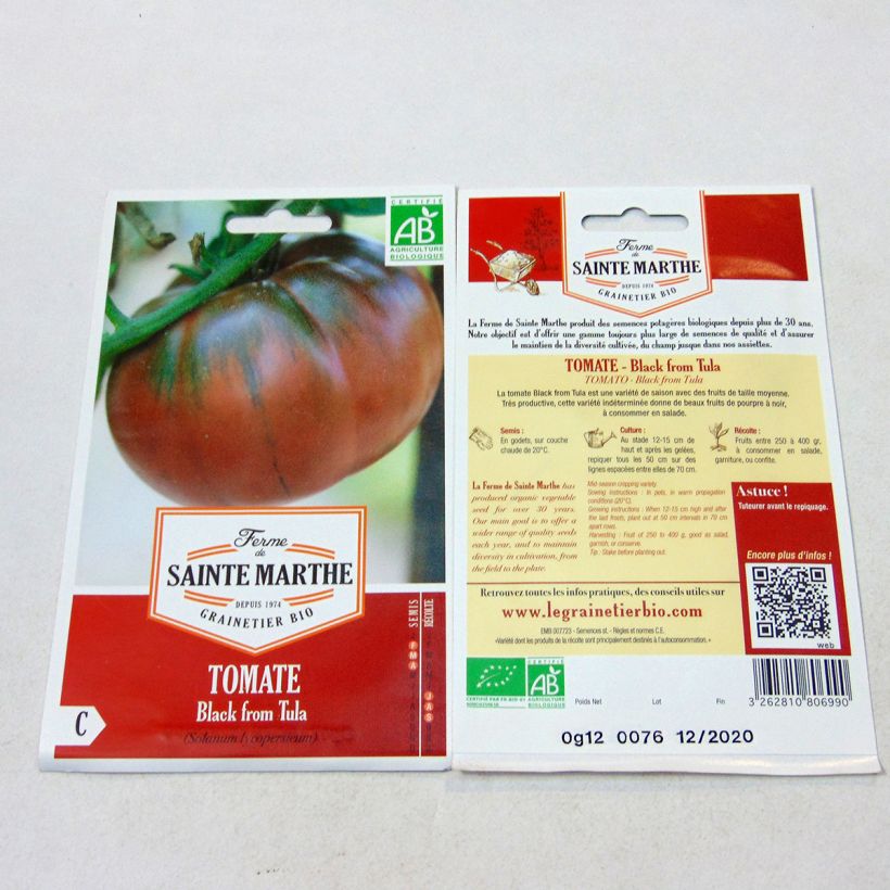 Example of Tomate Black From Tula Bio - Ferme de Sainte Marthe le sachet de 40 graines environ as you get