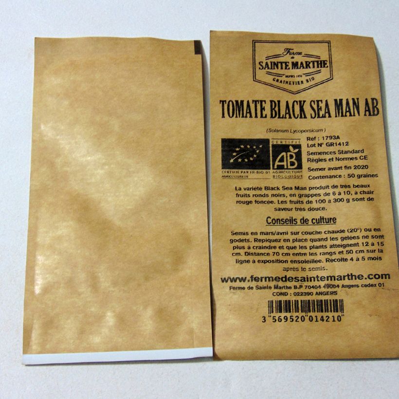 Example of Tomate Black Sea Man Bio - Ferme de Sainte Marthe le sachet de 50 graines environ as you get