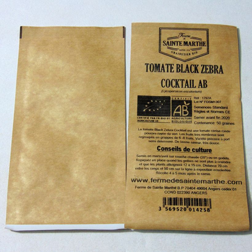 Example of Tomate Black Zebra Cocktail Bio - Ferme de Sainte Marthe le sachet de 50 graines environ as you get
