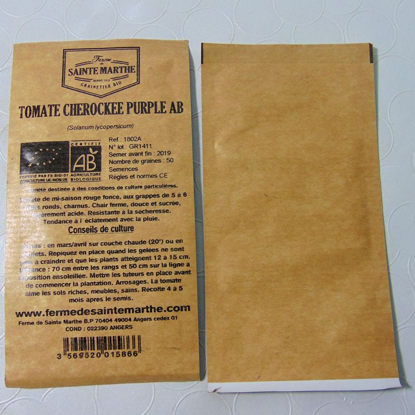 Example of Tomate Cherokee Purple Bio - Ferme de Sainte Marthe le sachet de 50 graines environ as you get