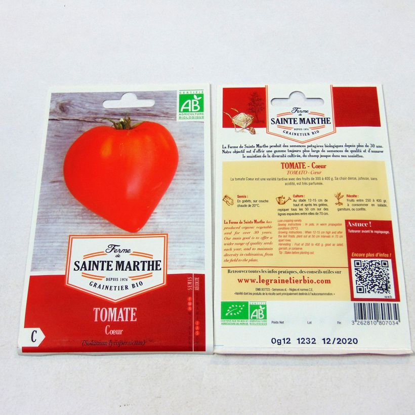 Example of Tomate Coeur Bio - Ferme de Sainte Marthe le sachet de 30 graines environ as you get