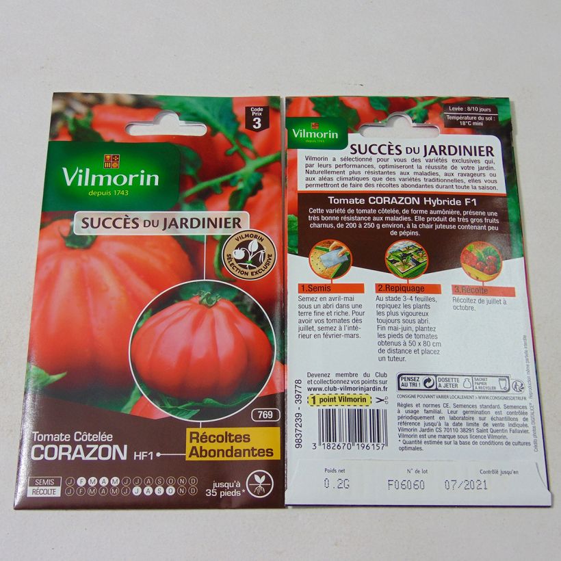 Example of Tomate Corazon F1 - Vilmorin - Cœur de bœuf  hybride  le sachet de 35 graines environ (0.2g) as you get