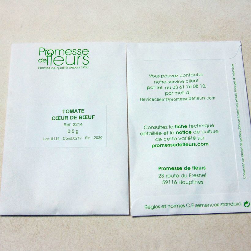 Example of Tomate Cuor di Bue - Cœur de Bœuf le sachet de +/- 150 graines environ (minimum 0,5g) as you get