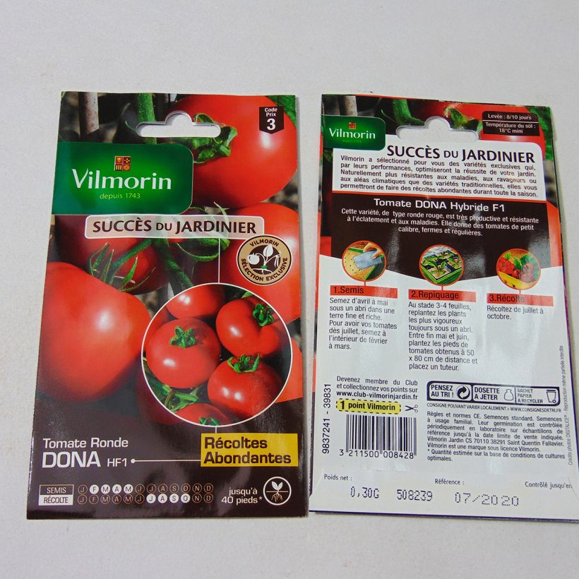 Example of Tomate Dona F1 (Création Vilmorin) - Vilmorin le sachet de 90 graines environ (0.3g) as you get