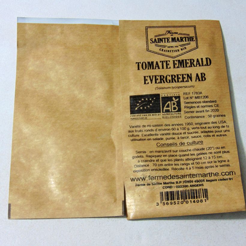 Example of Tomate Emerald Evergreen Bio - Ferme de Sainte Marthe le sachet de 50 graines environ as you get