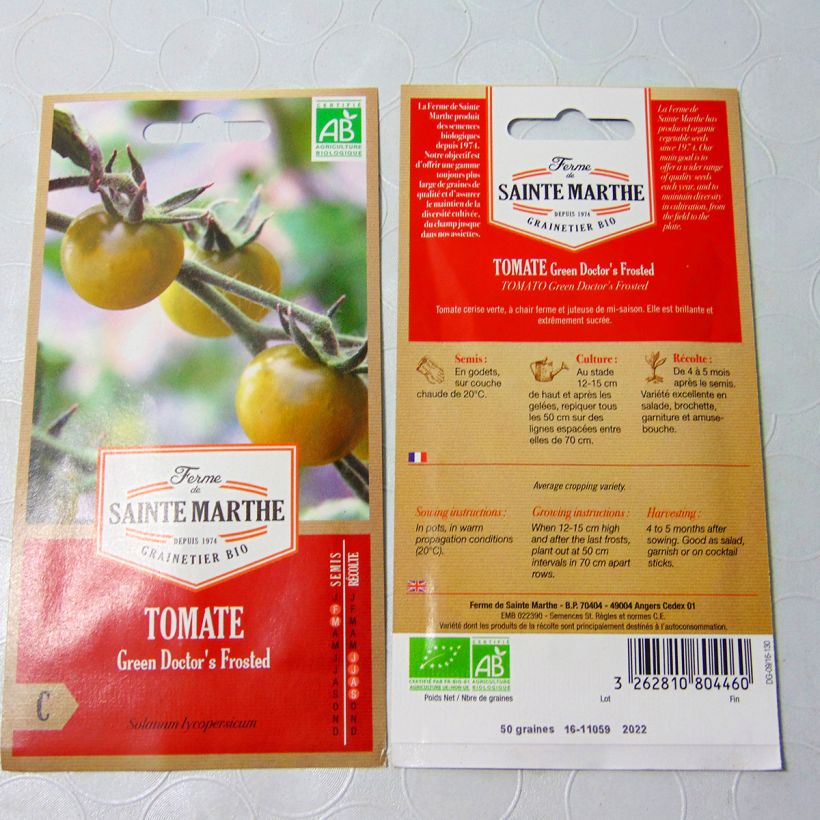 Example of Tomate Green Doctor's Frosted Bio - Ferme de Sainte Marthe le sachet de 50 graines environ as you get