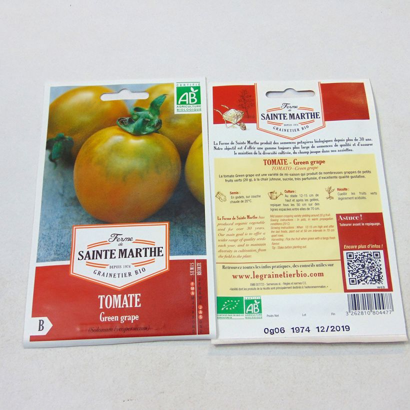 Example of Tomate Green Grape Bio - Ferme de Sainte Marthe le sachet de 100 graines environ as you get