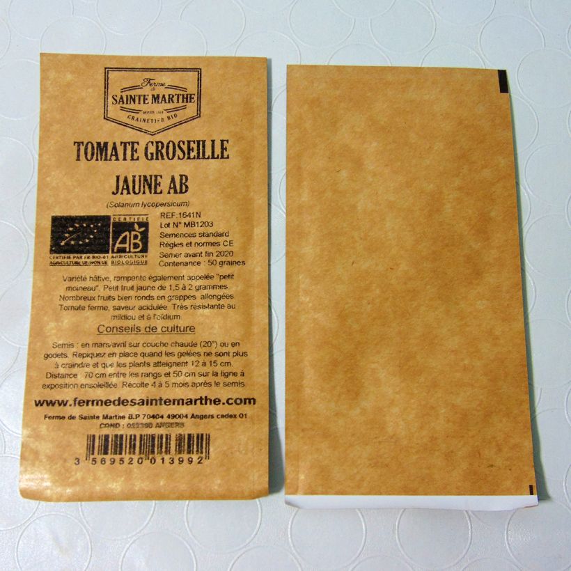 Example of Tomate Groseille Jaune type Petit Moineau Bio - Ferme de Sainte Marthe  le sachet de 50 graines environ as you get