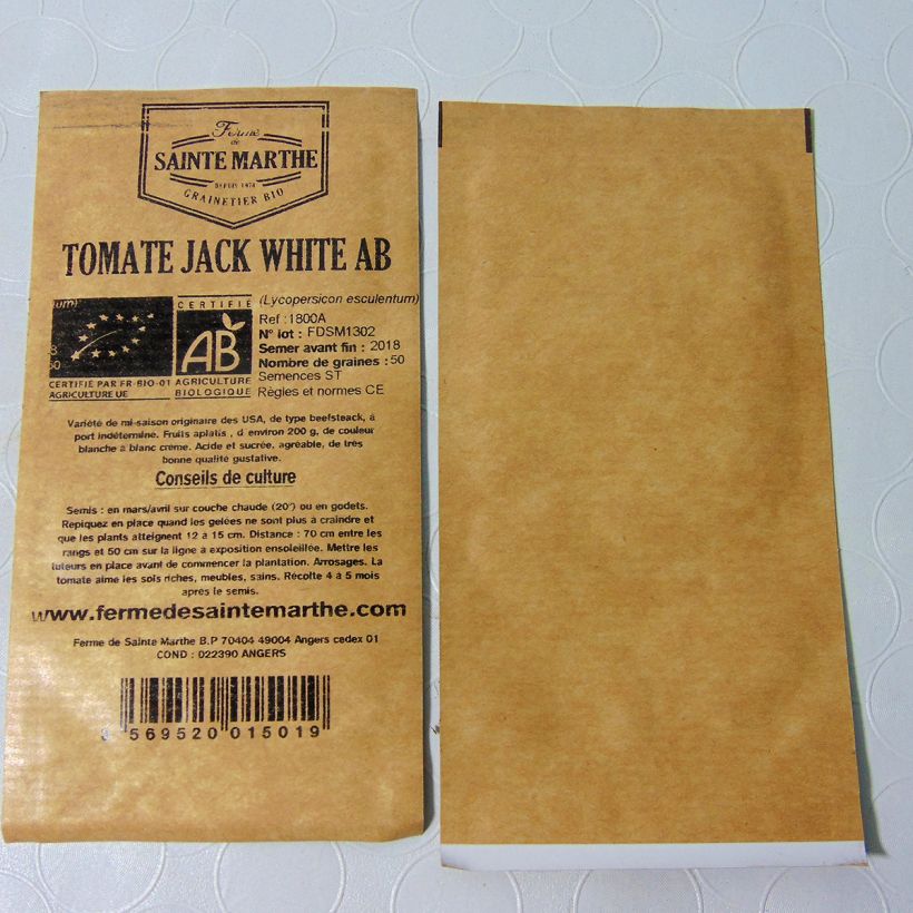 Example of Tomate Jack White Bio - Ferme de Sainte Marthe le sachet de 50 graines environ as you get