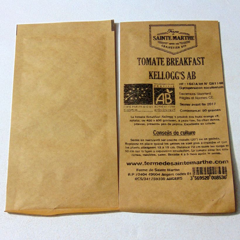 Example of Tomate Kellogg's Breakfast Bio - Ferme de Sainte Marthe  le sachet de 50 graines environ as you get
