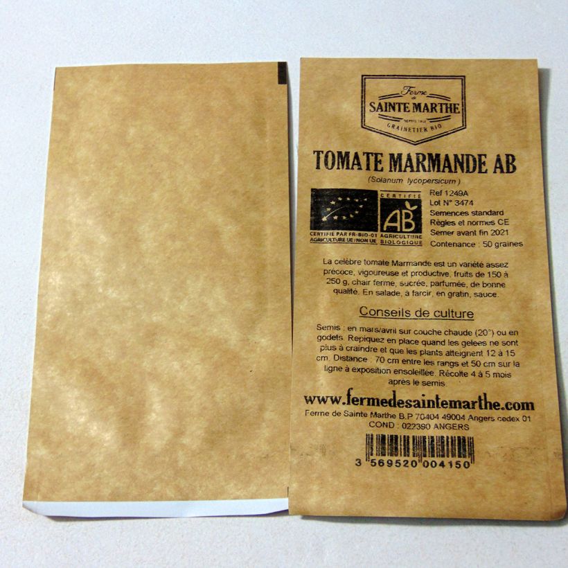 Example of Tomate Marmande Bio - Ferme de Sainte Marthe le sachet de 50 graines environ as you get