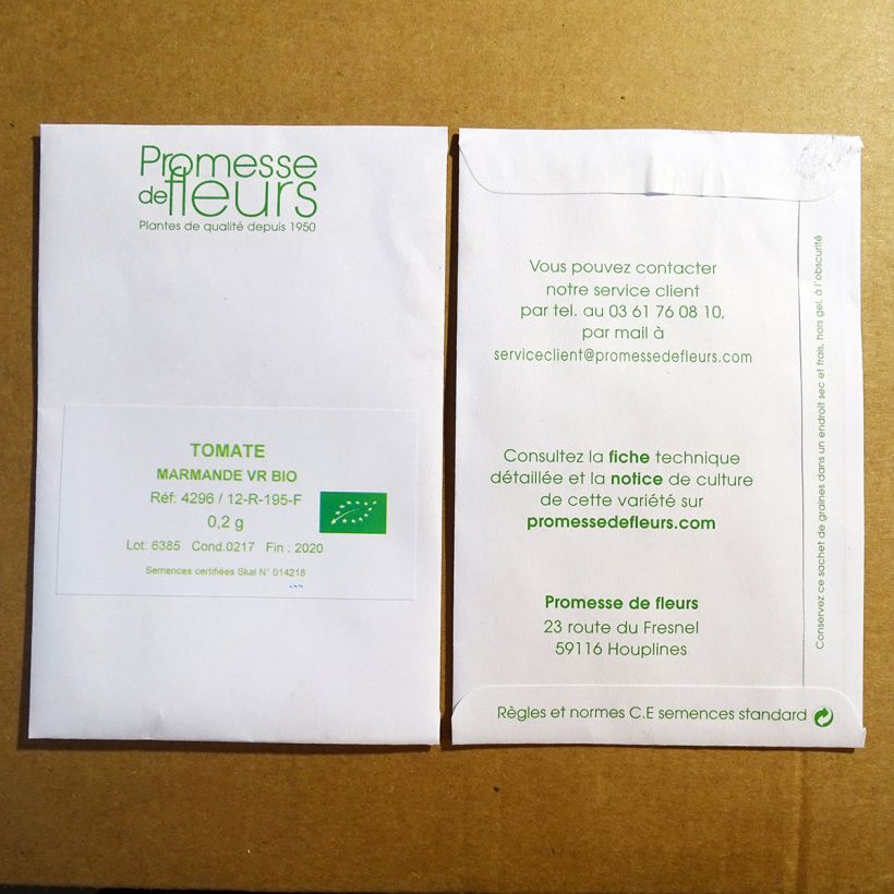 Exemple de spécimen de Tomate Marmande Bio - Solanum lycopersicum le sachet de 50 graines environ (minimum 0,2g) tel que livré