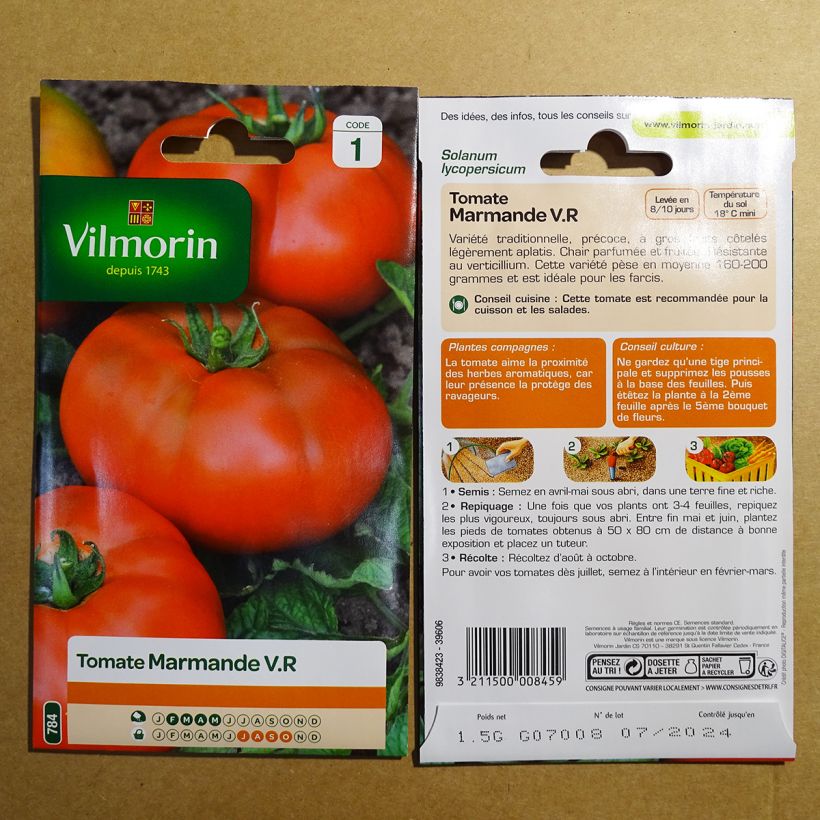 Example of Tomate Marmande - Vilmorin le sachet de 450 graines environ (1.5g) as you get