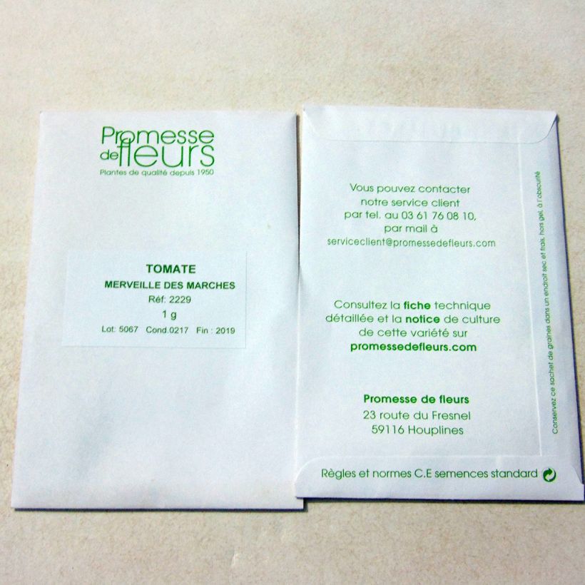 Example of Tomate Merveille des Marchés le sachet de +/- 300 graines environ (minimum 1g) as you get