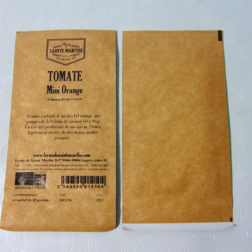 Example of Tomate Mini Orange Bio - Ferme de Sainte Marthe le sachet de 50 graines environ as you get