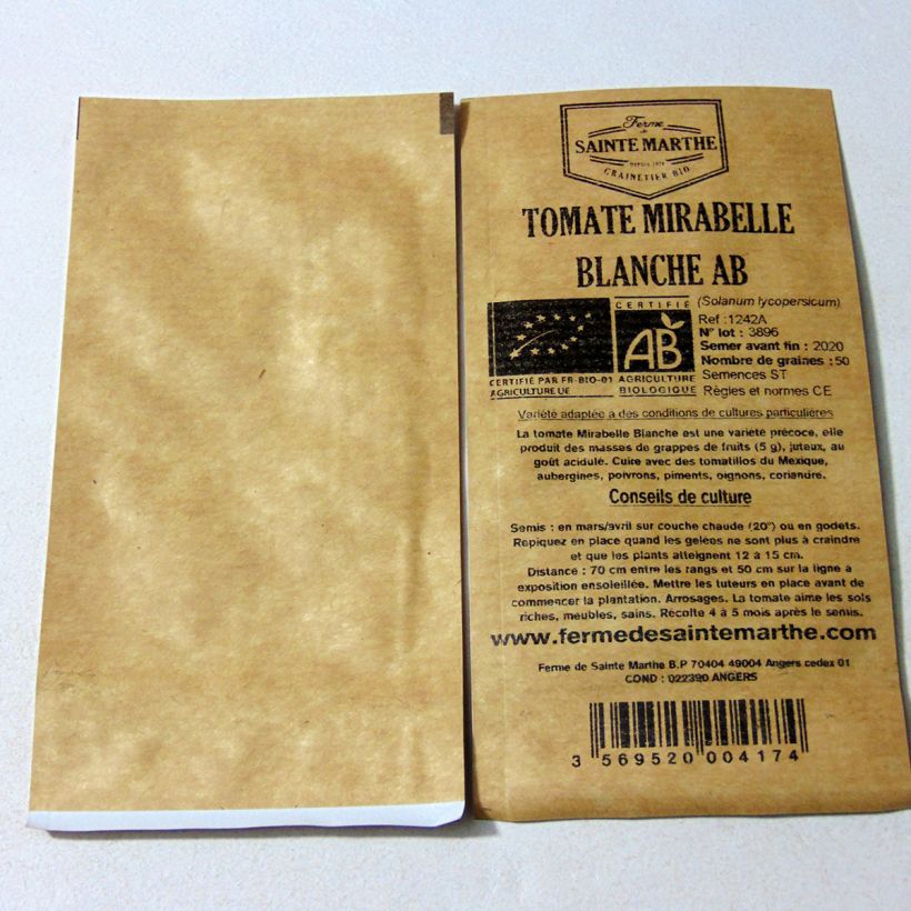 Example of Tomate Mirabelle blanche Bio - Ferme de Sainte Marthe  le sachet de 50 graines environ as you get