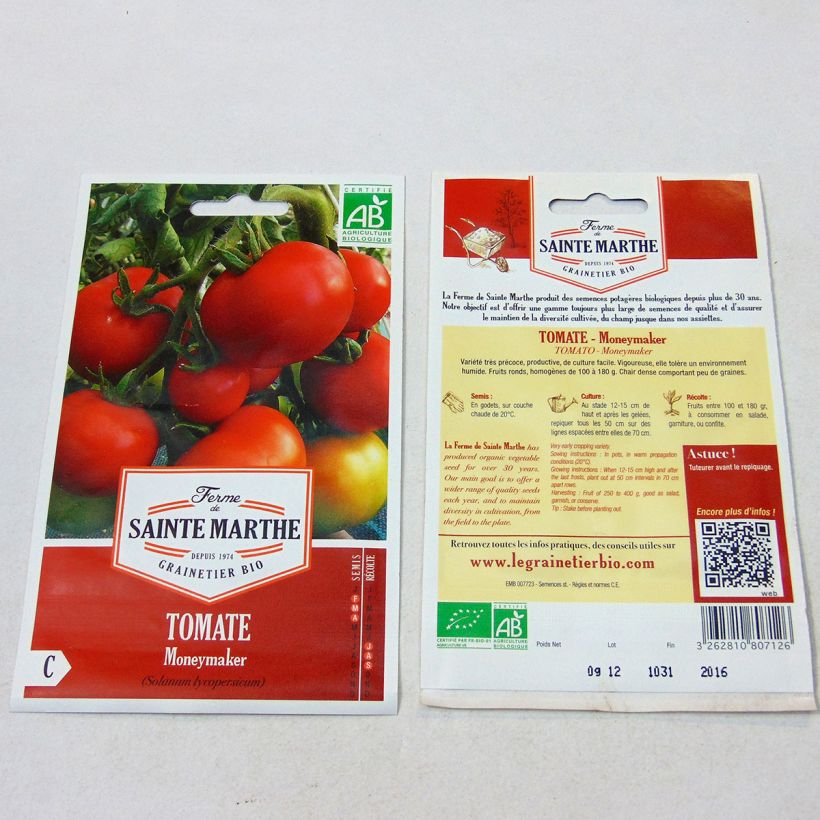 Example of Tomate Moneymaker Bio - Ferme de Sainte Marthe le sachet de 40 graines environ as you get