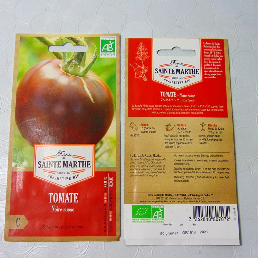 Example of Tomate Noire Russe Bio - Ferme de Sainte Marthe le sachet de 30 graines environ as you get