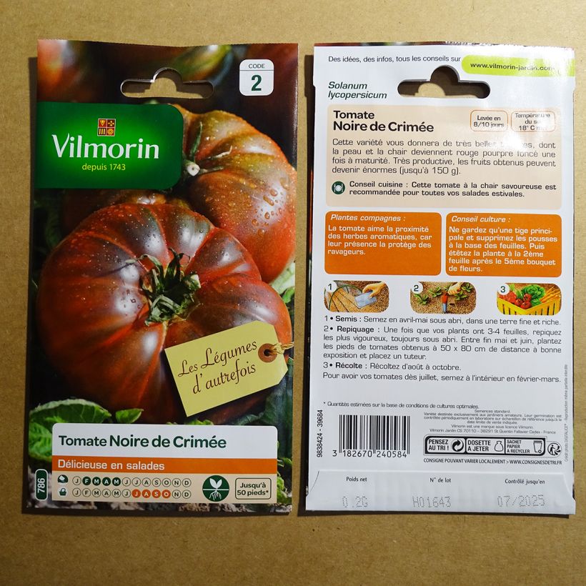 Example of Tomate Noire de Crimée - Vilmorin le sachet de 60 graines environ (0.2g) as you get