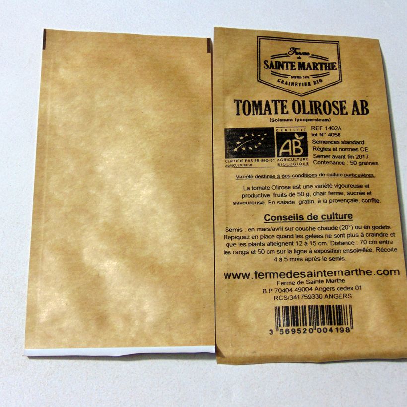 Example of Tomate Olirose Bio - Ferme de Sainte Marthe le sachet de 50 graines environ as you get