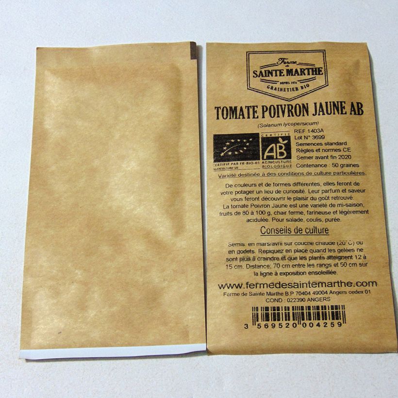 Example of Tomate Poivron jaune Bio - Ferme de Sainte Marthe le sachet de 50 graines environ as you get