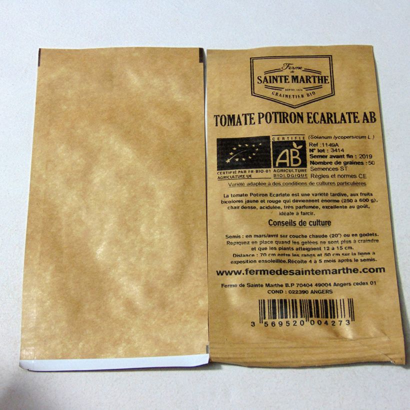 Example of Tomate Potiron écarlate Bio - Ferme de Sainte Marthe le sachet de 50 graines environ as you get