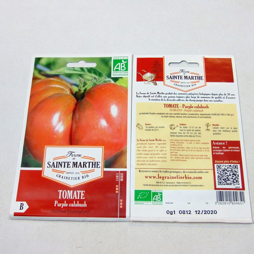 Example of Tomate Purple Calabash Bio - Ferme de Sainte Marthe le sachet de 40 graines environ as you get