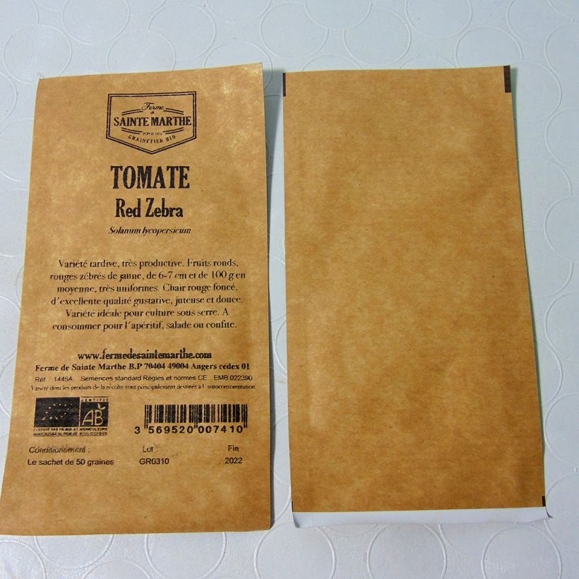 Example of Tomate Red Zebra Bio - Ferme de Sainte Marthe le sachet de 50 graines environ as you get