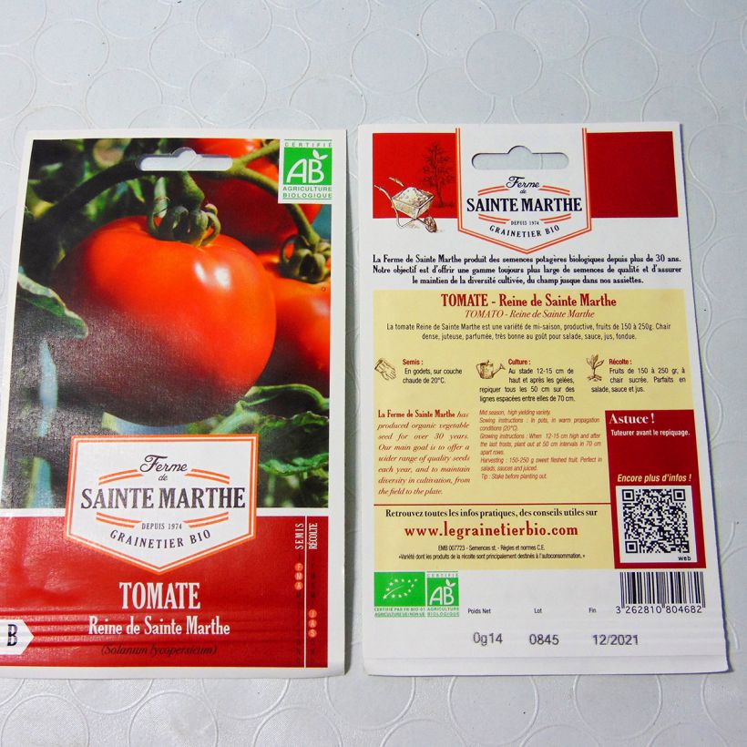 Example of Tomate Reine de Sainte-Marthe Bio - Ferme de Sainte Marthe le sachet de 50 graines environ as you get