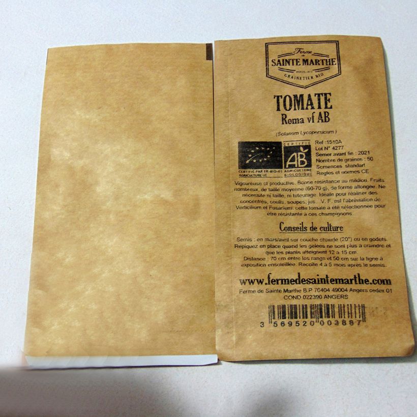Example of Tomate Roma VF Bio - Ferme de Sainte Marthe le sachet de 50 graines environ as you get