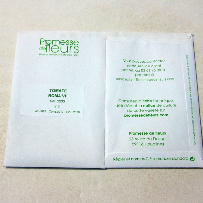Example of Tomate Roma VF - Tomate allongée le sachet de +/- 650 graines environ (minimum 2g) as you get