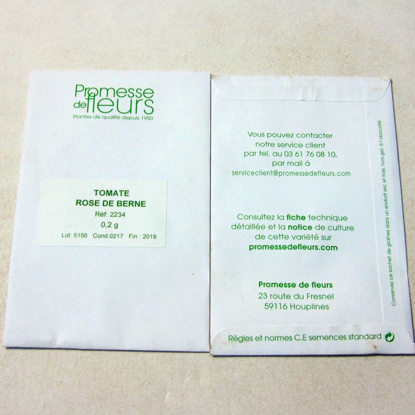 Example of Tomate Rose de Berne - Solanum lycopersicum  le sachet de +/- 50 graines environ (minimum 0,2g) as you get