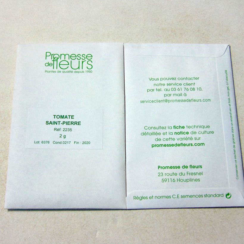 Example of Tomate Saint Pierre - Solanum lycopersicum  le sachet de +/- 700 graines environ (minimum 2g) as you get