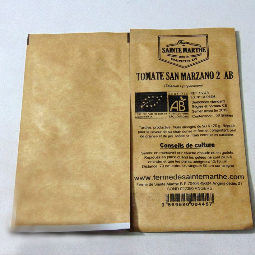 Example of Tomate San Marzano 2 Bio - Ferme de Sainte Marthe le sachet de 50 graines environ as you get
