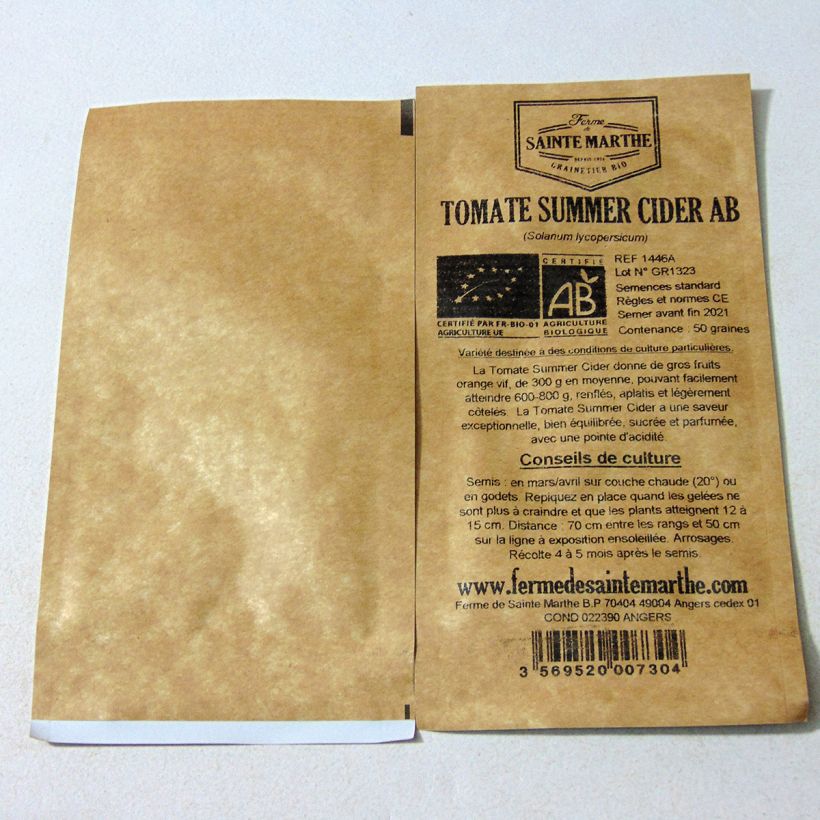 Example of Tomate Summer Cider Bio - Ferme de Sainte Marthe le sachet de 50 graines environ as you get