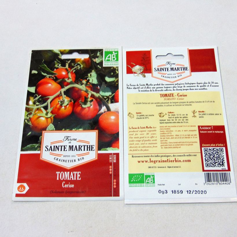 Example of Tomate cerise Bio - Ferme de Sainte Marthe le sachet de 50 graines environ as you get