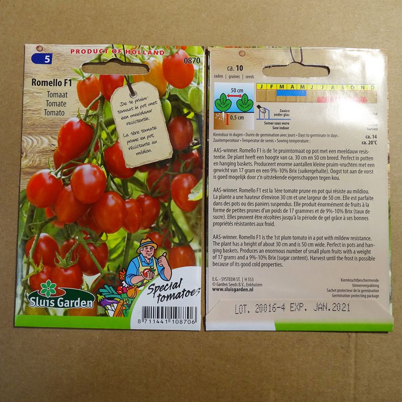 Example of Tomate cerise Romello F1 le sachet de 10 graines environ as you get