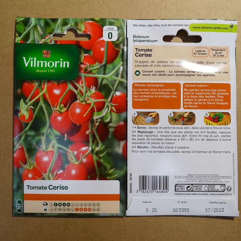 Example of Tomate cerise - Vilmorin le sachet de 60 graines environ (0,2g) as you get