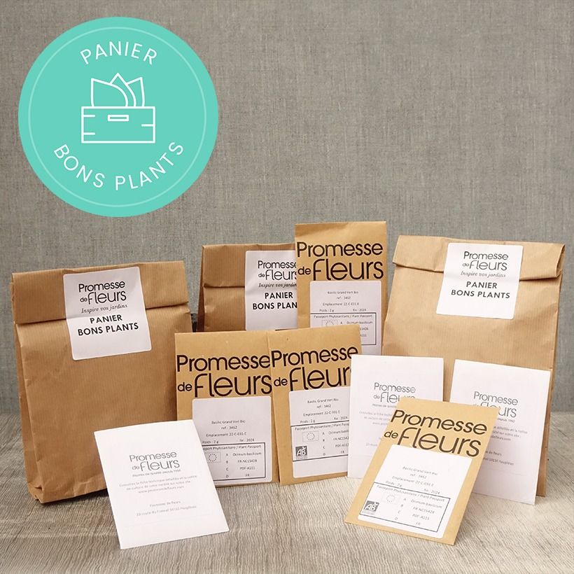 Exemple de spécimen de Panier bons plants graines 10 sachets de graines de fleurs tel que livré