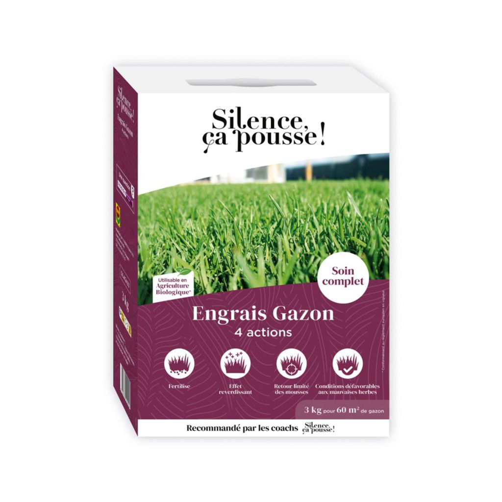 Engrais gazon 4 actions UAB Silence ça pousse !