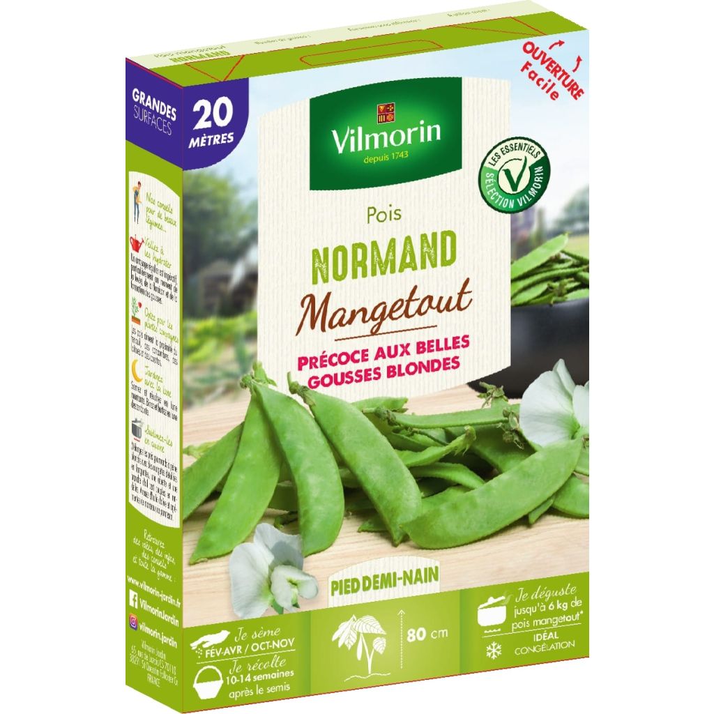 Pois demi-ramant Normand mangetout - Vilmorin