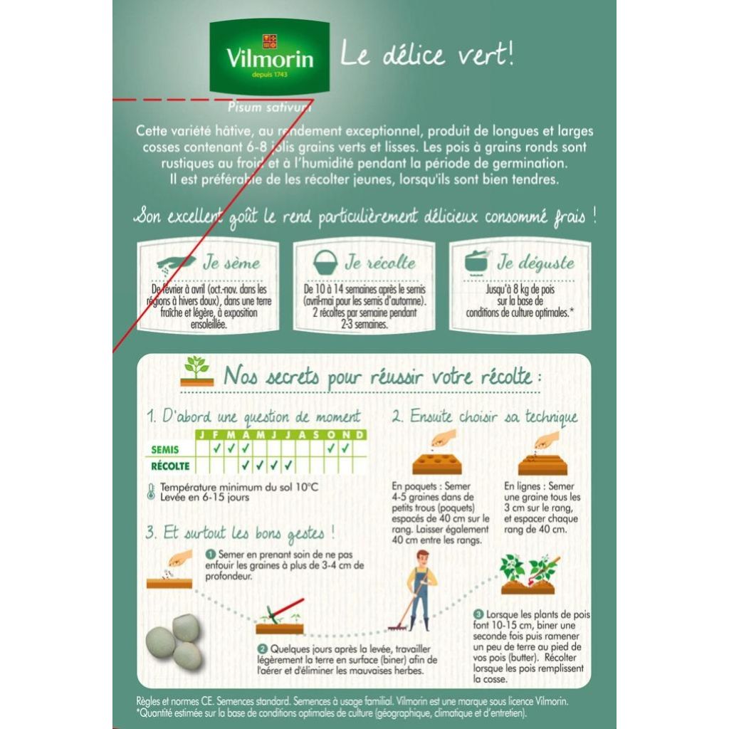 Pois nain Précovil à grain rond (Création Vilmorin) - Vilmorin 