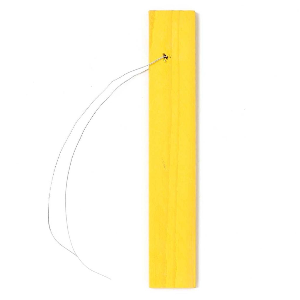 Etiquette à accrocher en bois jaune